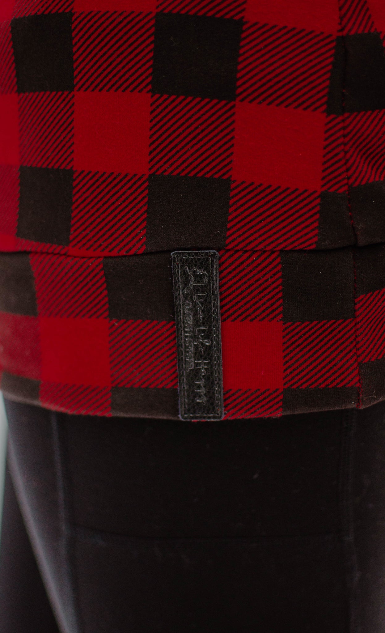 Buffalo Plaid Double Hoodie-Red