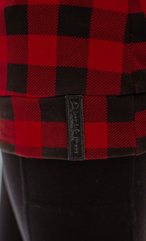Buffalo Plaid Double Hoodie-Red