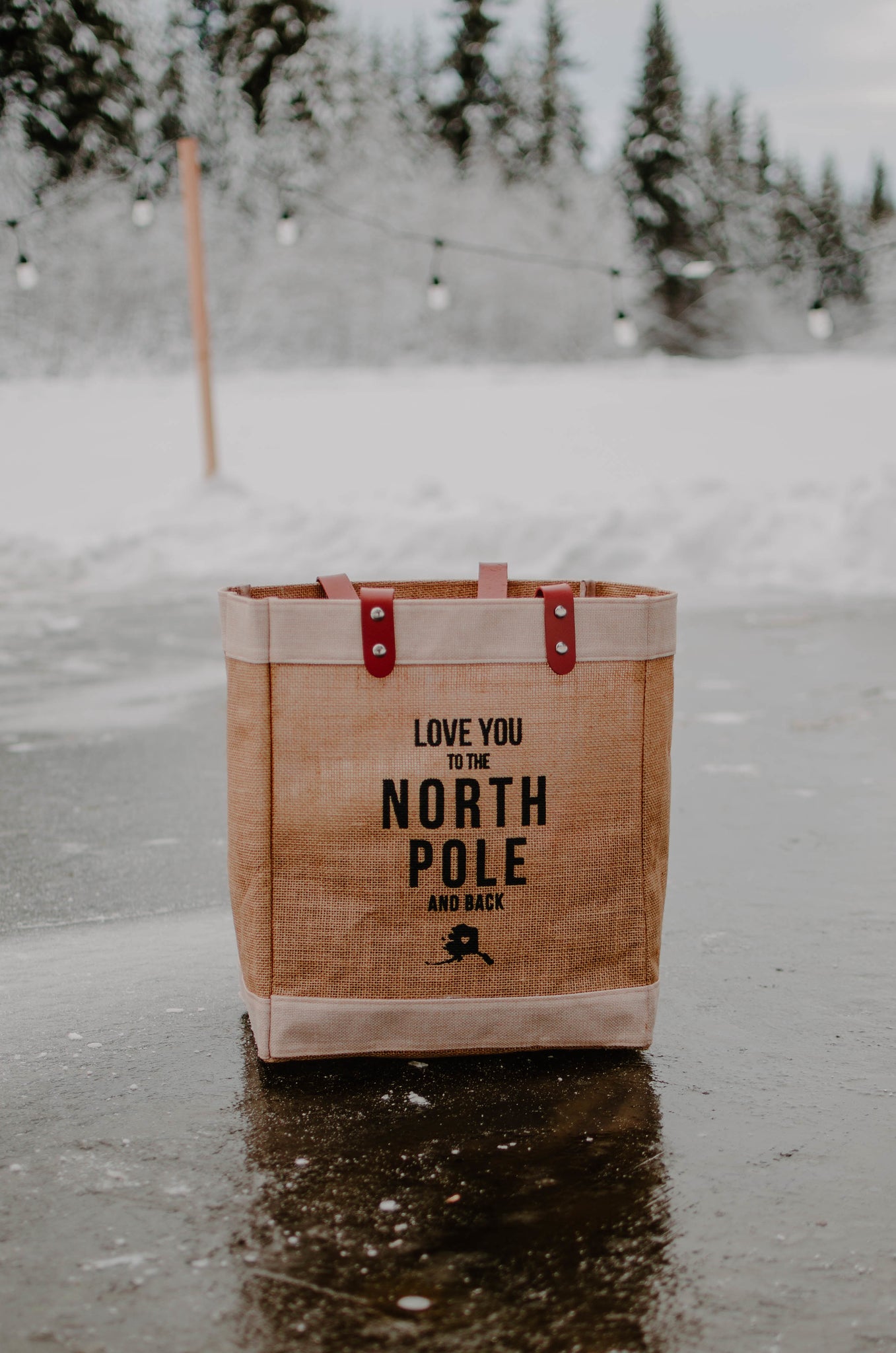 North Pole Jute Tote