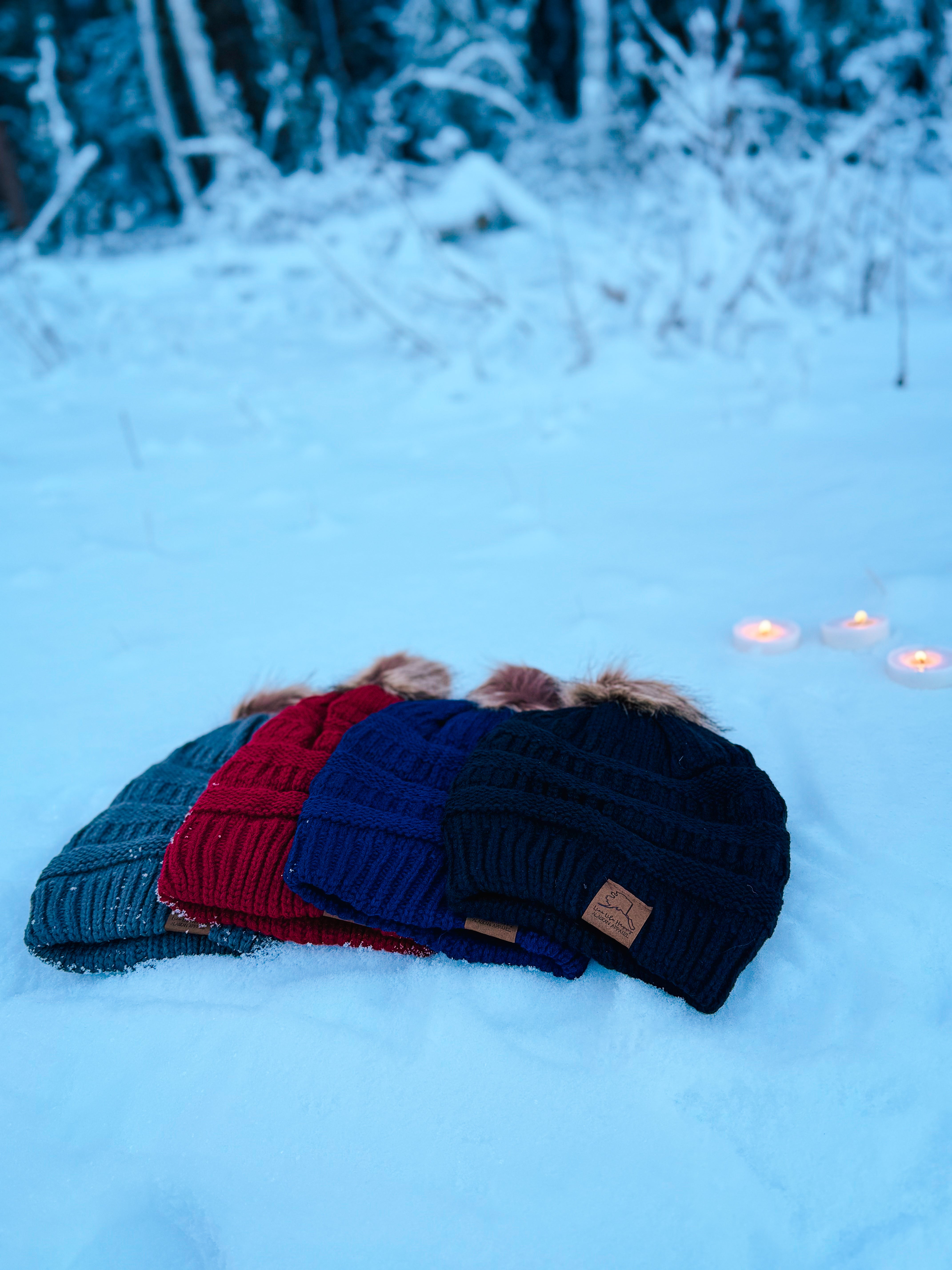 Fleeced Lined Pom-Pom Beanie