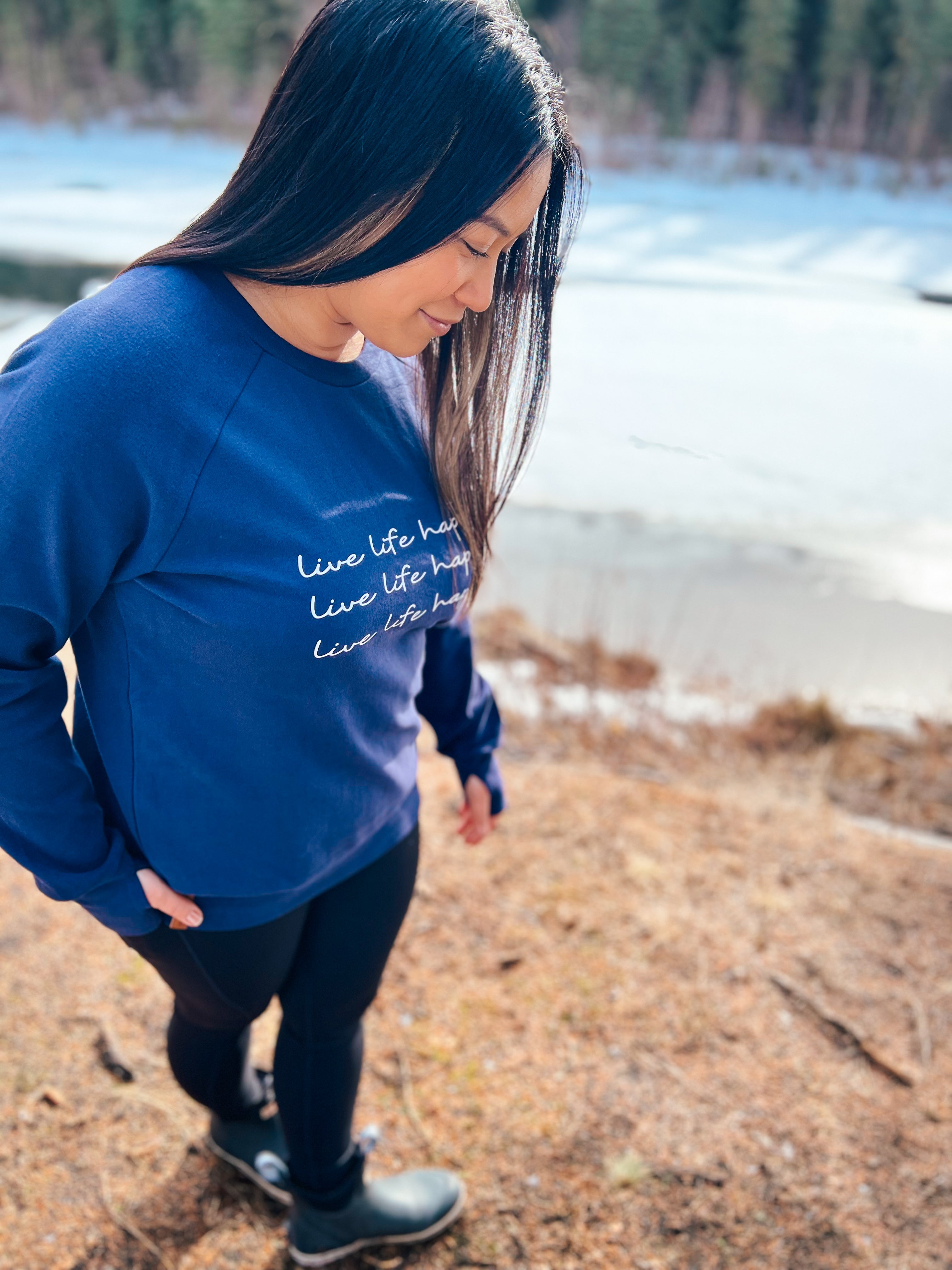 Live Life Happy Crew Neck