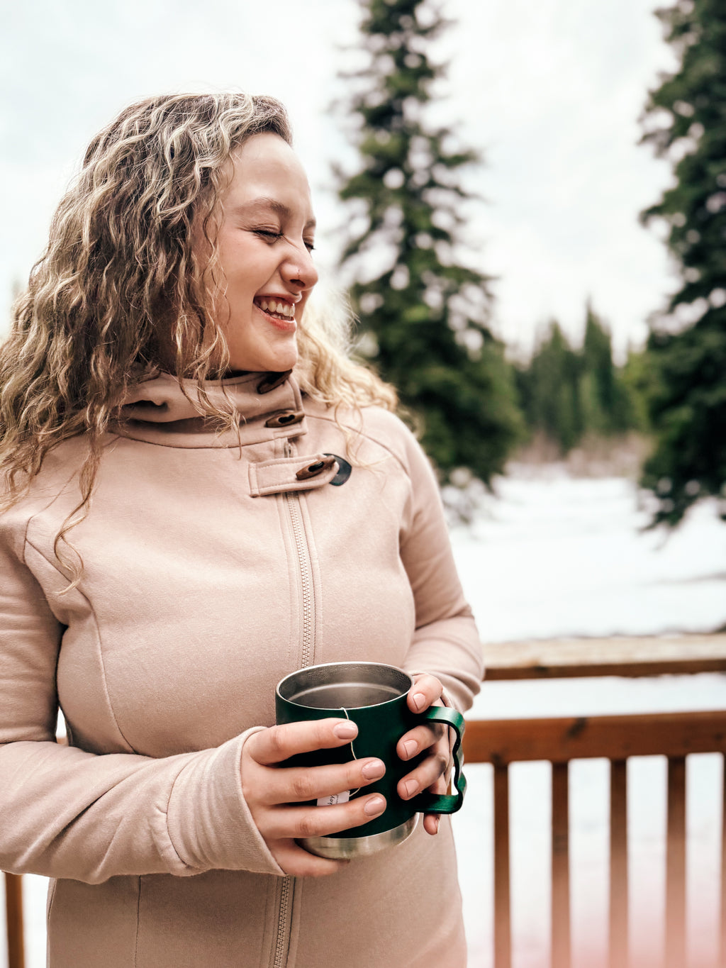 Fireweed Side Zip Toggle Hoodie - Latte