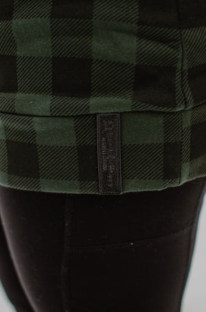 Buffalo Plaid Double Hoodie - Hunter Green